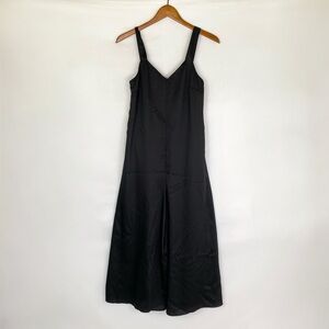 BANANA REPUBLIC Silky Twill Wide Leg Jumpsuit Satin Sleeveless Sweetheart